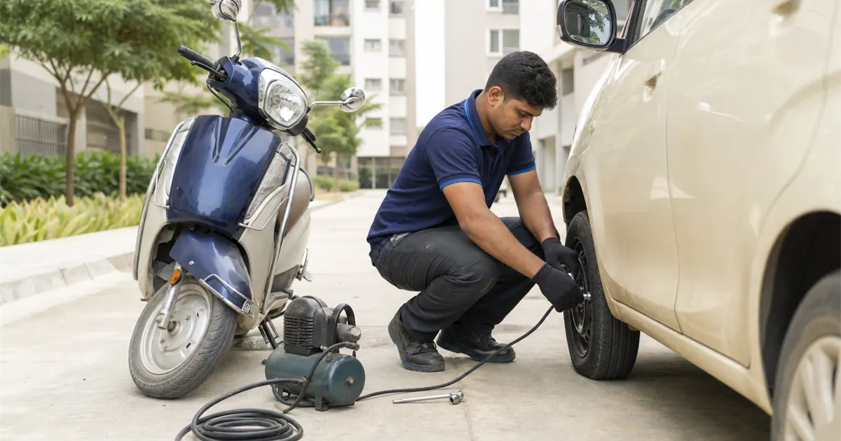 Puncture Shop near Marathahalli and Whitefield